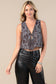 Boots Stitch  Print V Neck Ribbon Vest