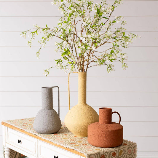 Vase - Stucco Textured Modern Shaped (Set Of 03)