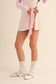 Long Sleeve Wrap Tie Front Dress: Pink / M