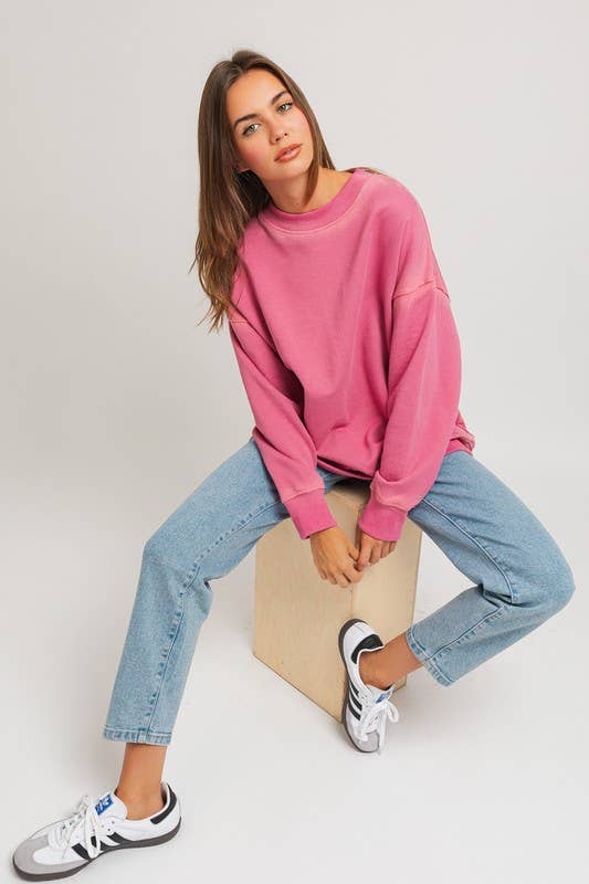 Wash Detail Oversized Sweatshirt