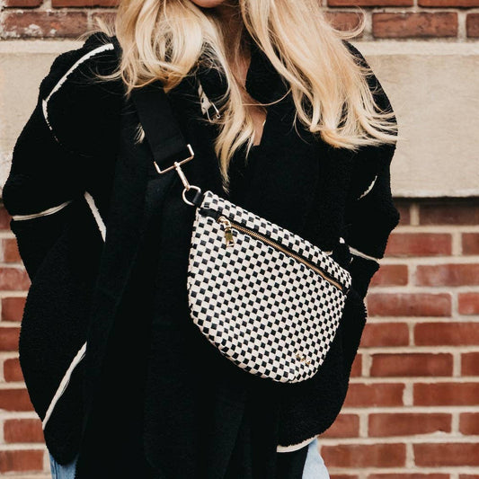 Westlyn Woven Bum Bag Wholesale -Checkered Black
