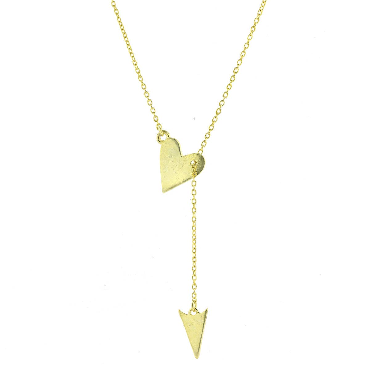 Heart and Arrow Adjustable Lariat Necklace