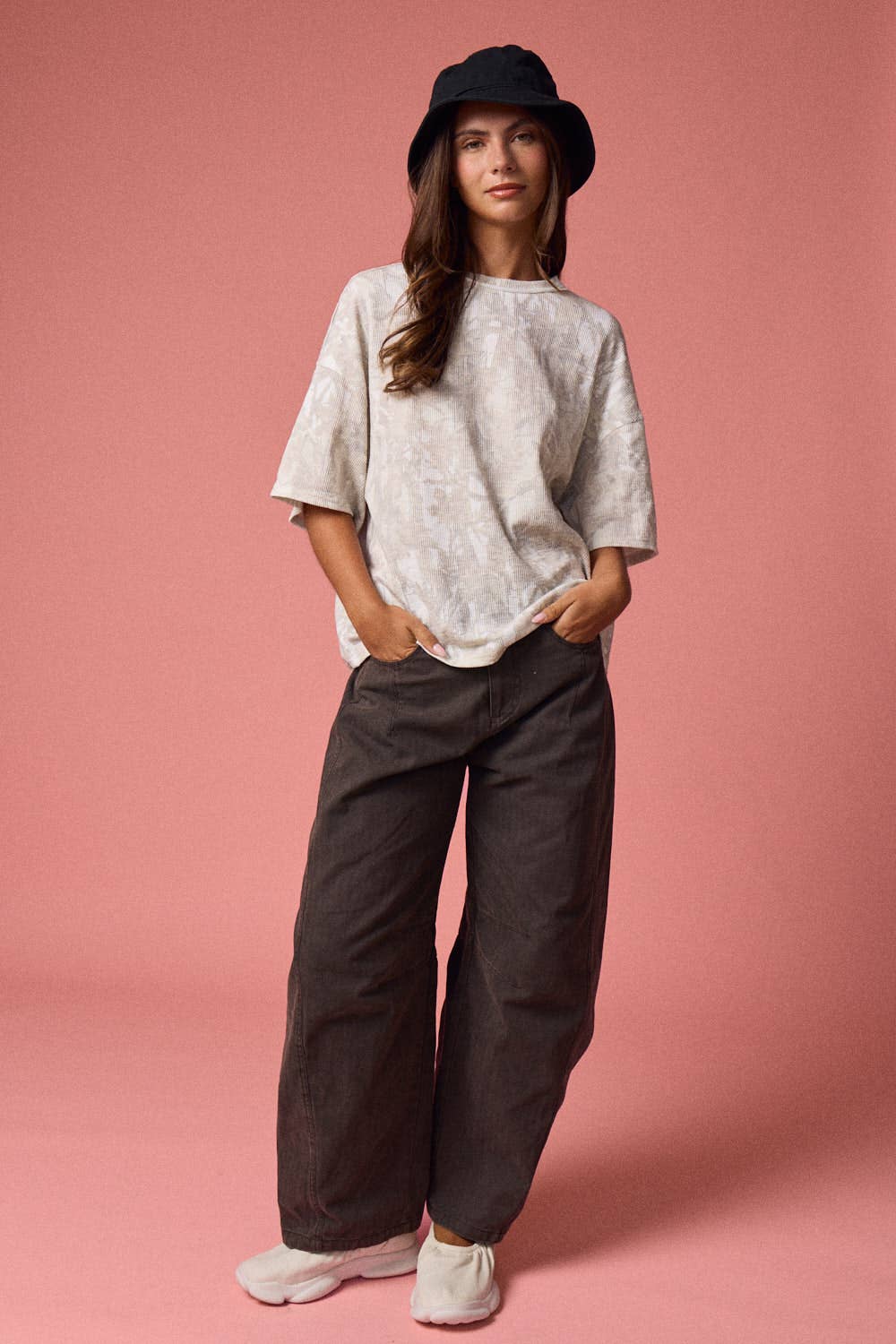 Camo Ribbed Loose Fit Ribbed Shirt