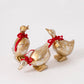 Gold Christmas Ducks With Red Bows
