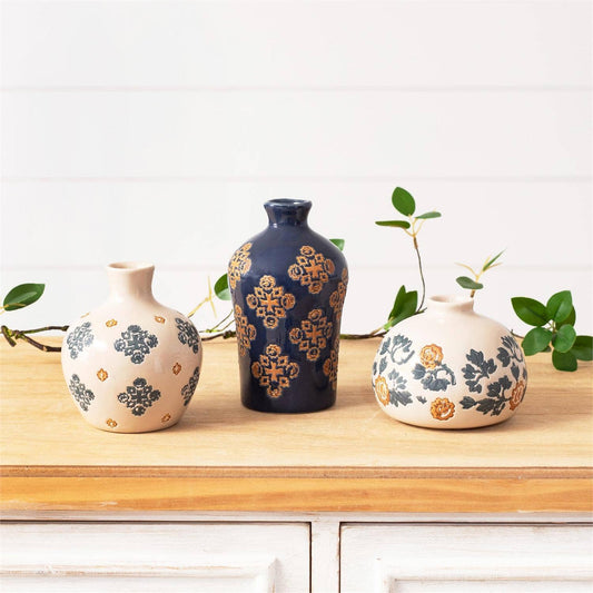 Blue Floral Motif Vase