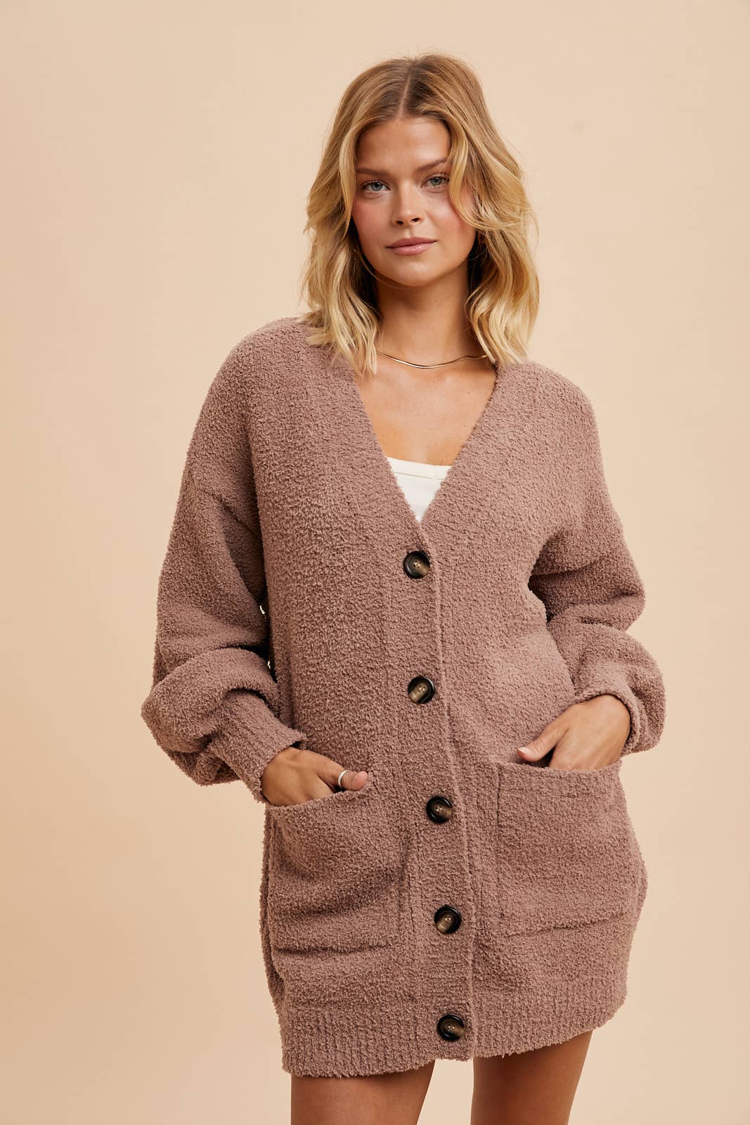 Fuzzy Chenille Cardigan