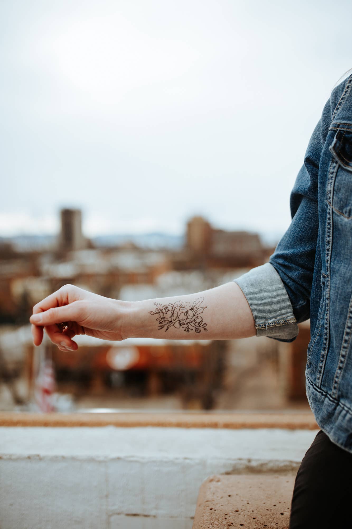 Peony Bouquet Temporary Tattoos