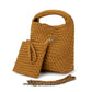 The Chloe | Small Woven Crossbody Tote: Black