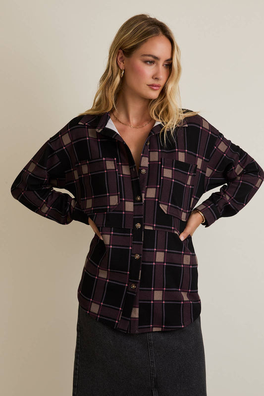 Plaid Button Down Shacket