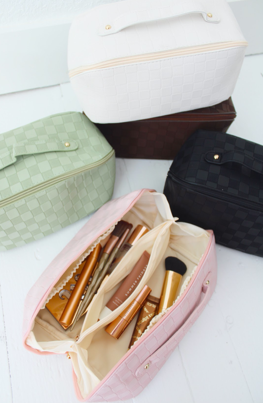 Rosemary Leather Makeup Bag