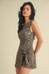 Leopard Print Sleeveless Wrap Tie Front Dress