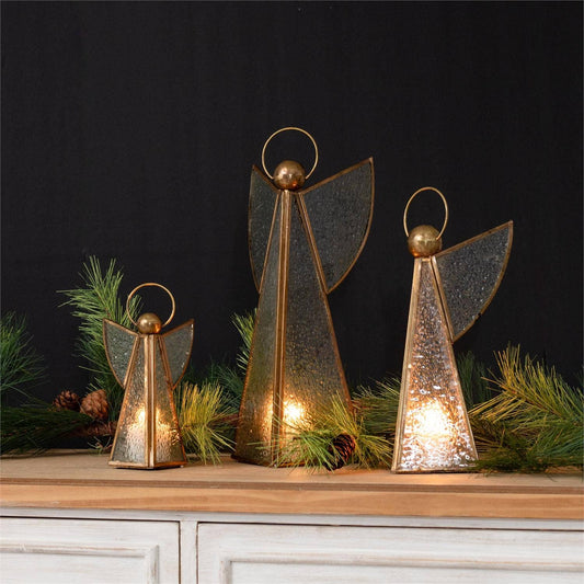 Vintage Glass And Brass Angel Figurine