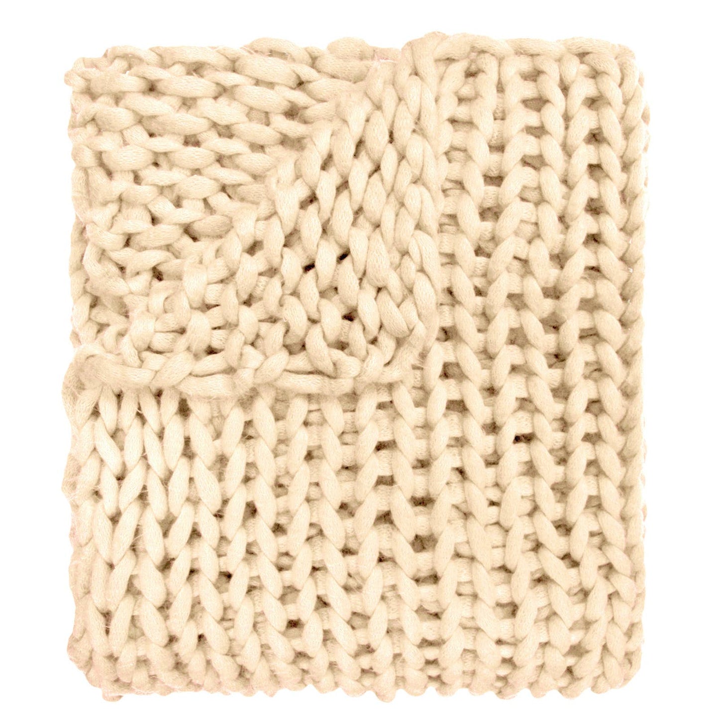 Chunky Knit Throw: Cream