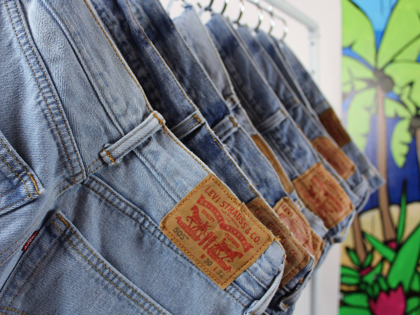 High-Rise Upcycled Denim Cutoff Shorts - (32" waist)