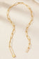 18K Gold Plated Link Chain Necklace with Safety Pin Clasp - 6845: S0OX3T6845