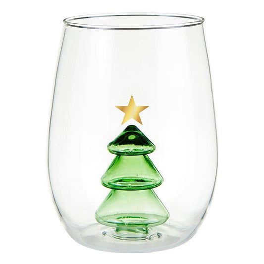 Christmas Tree Wine Glass