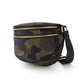 The Samantha | Double Zipper Sling Bag: Green Camo