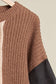 Cream/Brown Denim Sleeve Sweater