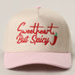 Sweetheart, But Spicy Embroidery Two-Tone Trucker Hat