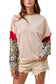 French Terry With Leopard Sleeves Top