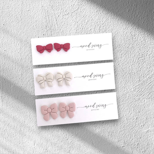 Tied Up Collection | Polymer Clay Studs : Red