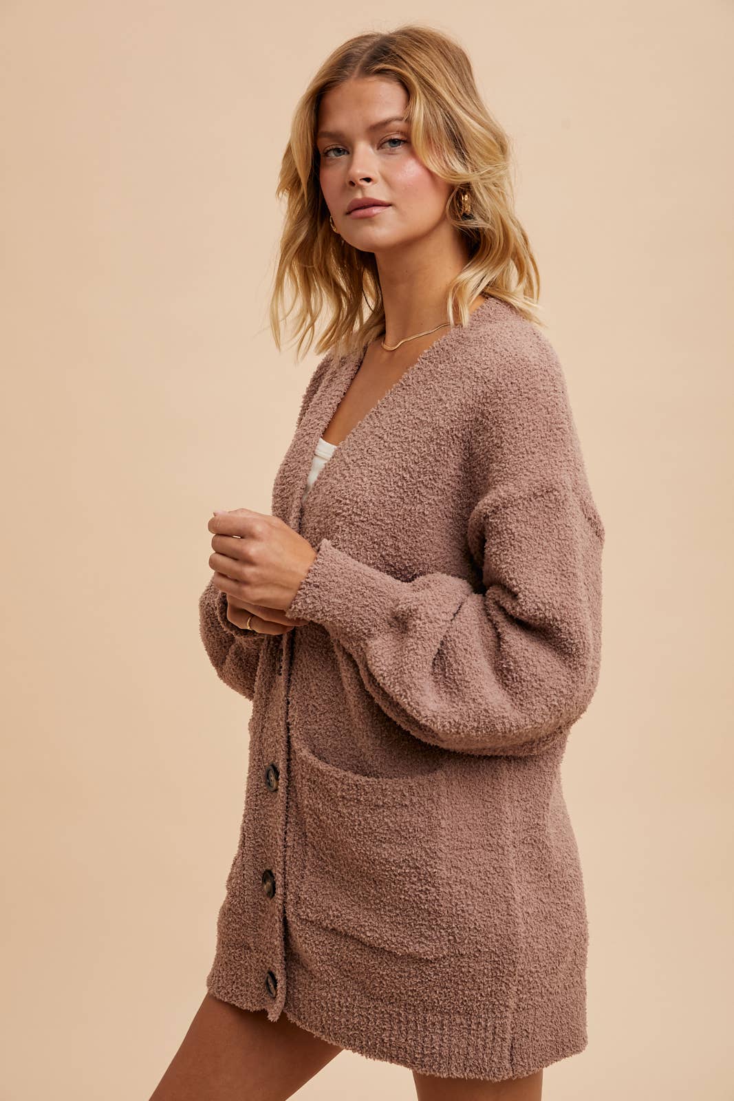 Fuzzy Chenille Cardigan