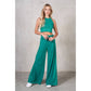 Halter Neck Crop Top and Pants Set