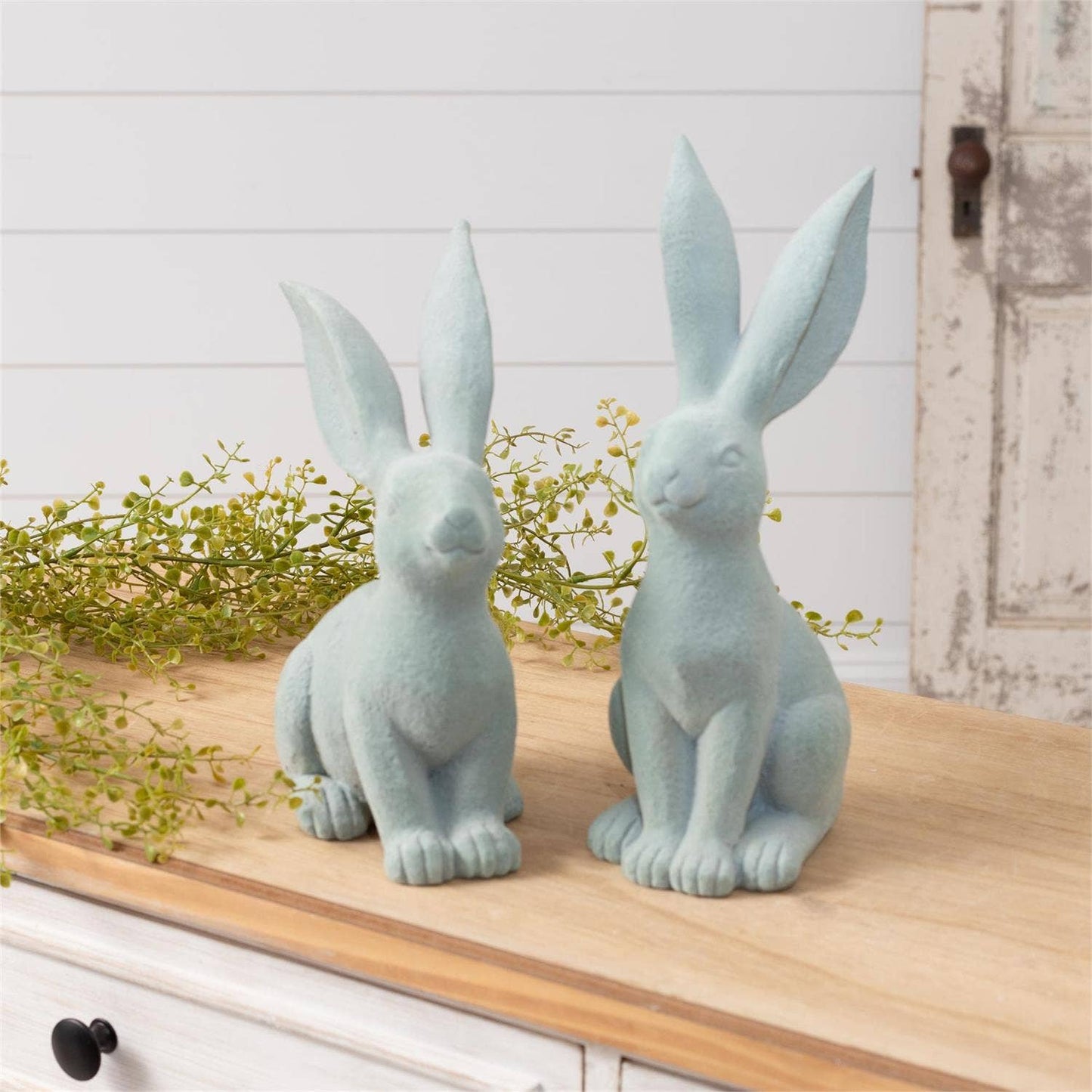 Sage Flocked Rabbits
