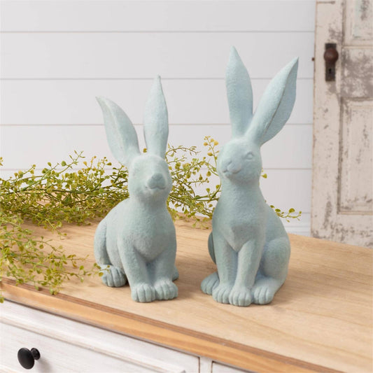Sage Flocked Rabbits