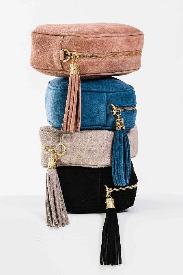 Suede Camera Crossbody Bag