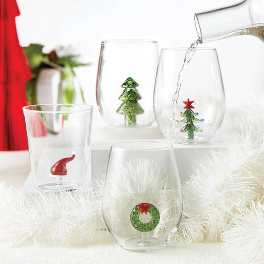 Wreath Wine Glass