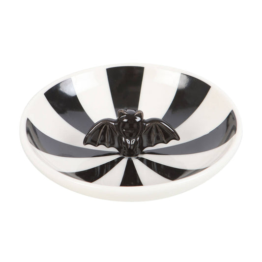 Striped Bat Halloween Trinket Dish