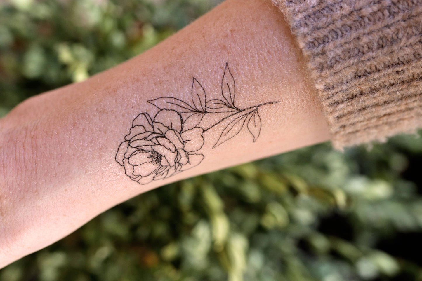 September Birth Flower - Peony Temporary Tattoos