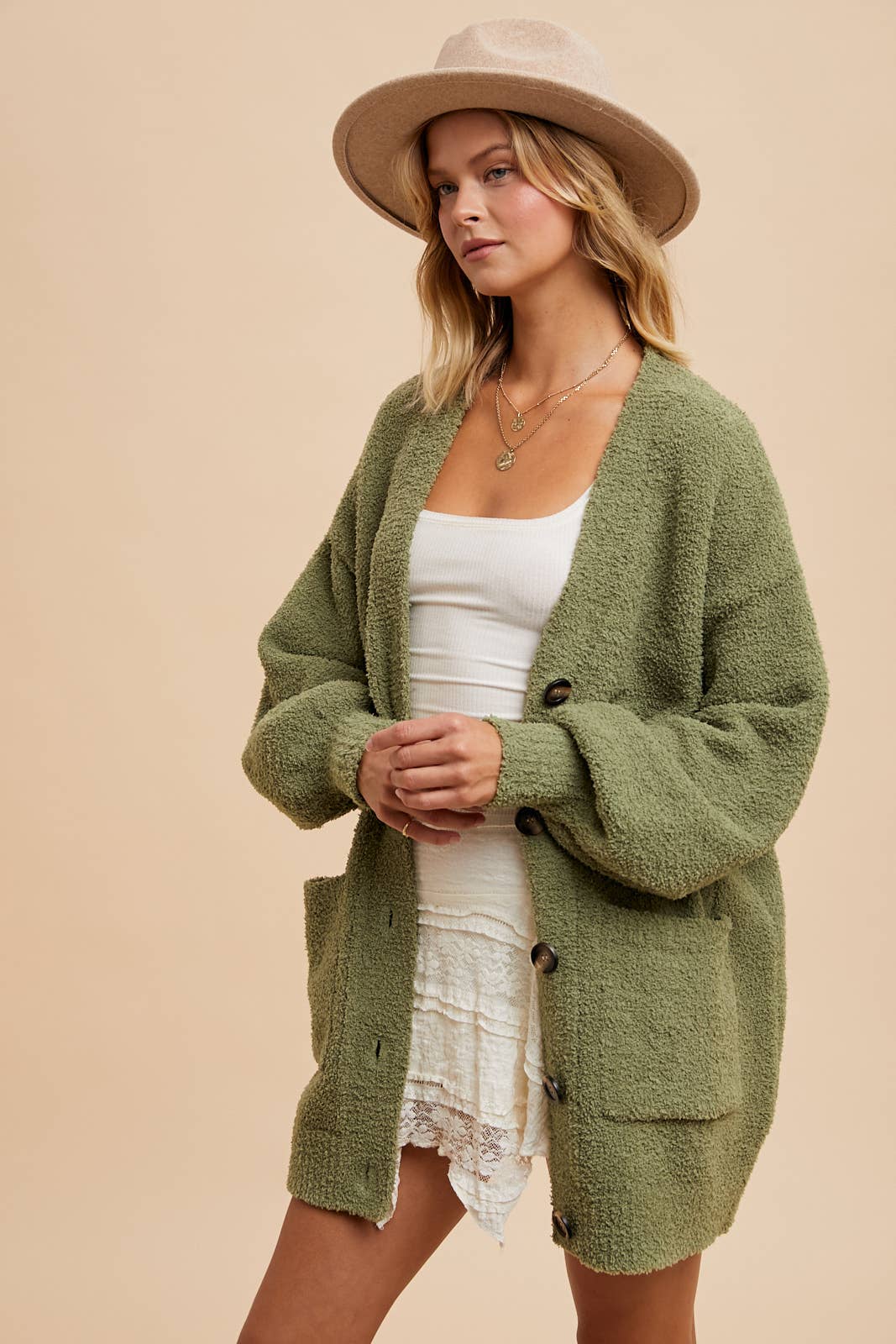 Fuzzy Chenille Cardigan