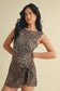Leopard Print Sleeveless Wrap Tie Front Dress