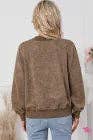 Acid Washed Drop Shoulder Crewneck Sweatshirt