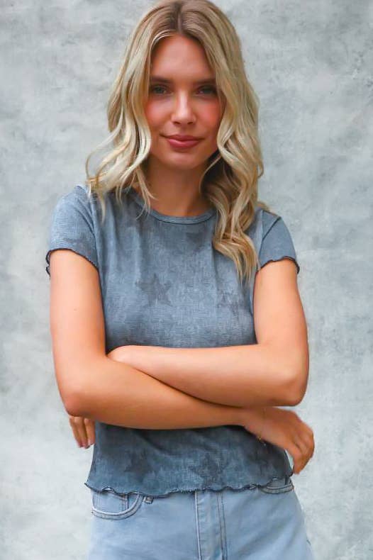 Star Frilled Hem Top