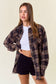 Plaid Flannel Shirt W/ Frayed Detail