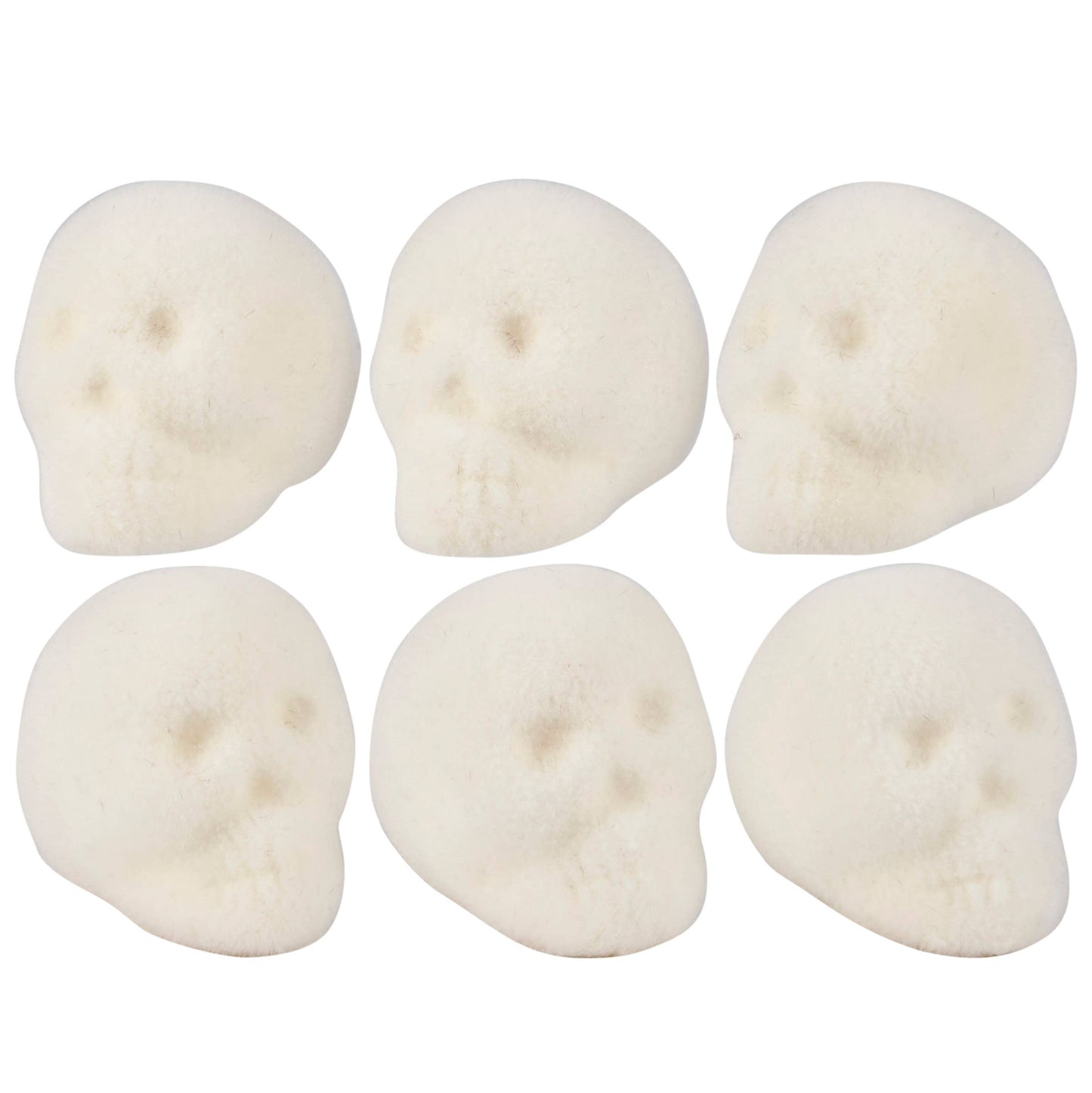 Small White Flocked Skull Set