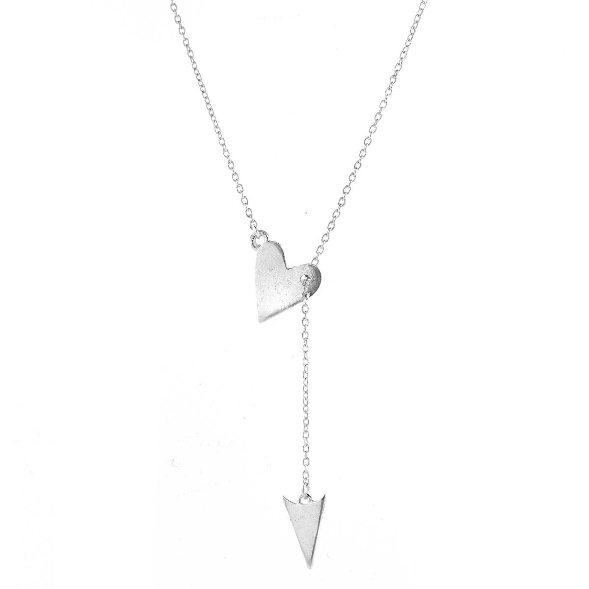 Heart and Arrow Adjustable Lariat Necklace