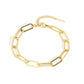 18K Gold Plated Copper Pearl and Gold Beaded Ball Bracelet
