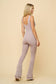 WASHED TANK FIT&FLARE JUMPSUIT: Cool grey