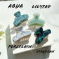 Mini French Claw Tortoise Shell Acetate Hair Clip: Aqua