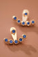 18K Gold Plated Stainless Steel Blue Crystal Ear Jacket Studs – 7988: S0OX3T7988