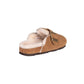 Cowhide Suede Clog - Womens (Chestnut)