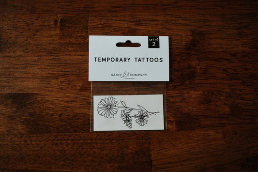 April Birth Flower - Daisy Temporary Tattoos