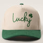 Lucky Script Glitter Heat Press Corduroy Trucker Hat