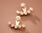 18K Gold Plated Stainless Steel White Crystal Ear Jacket Studs – 7985: S0OX3T7985