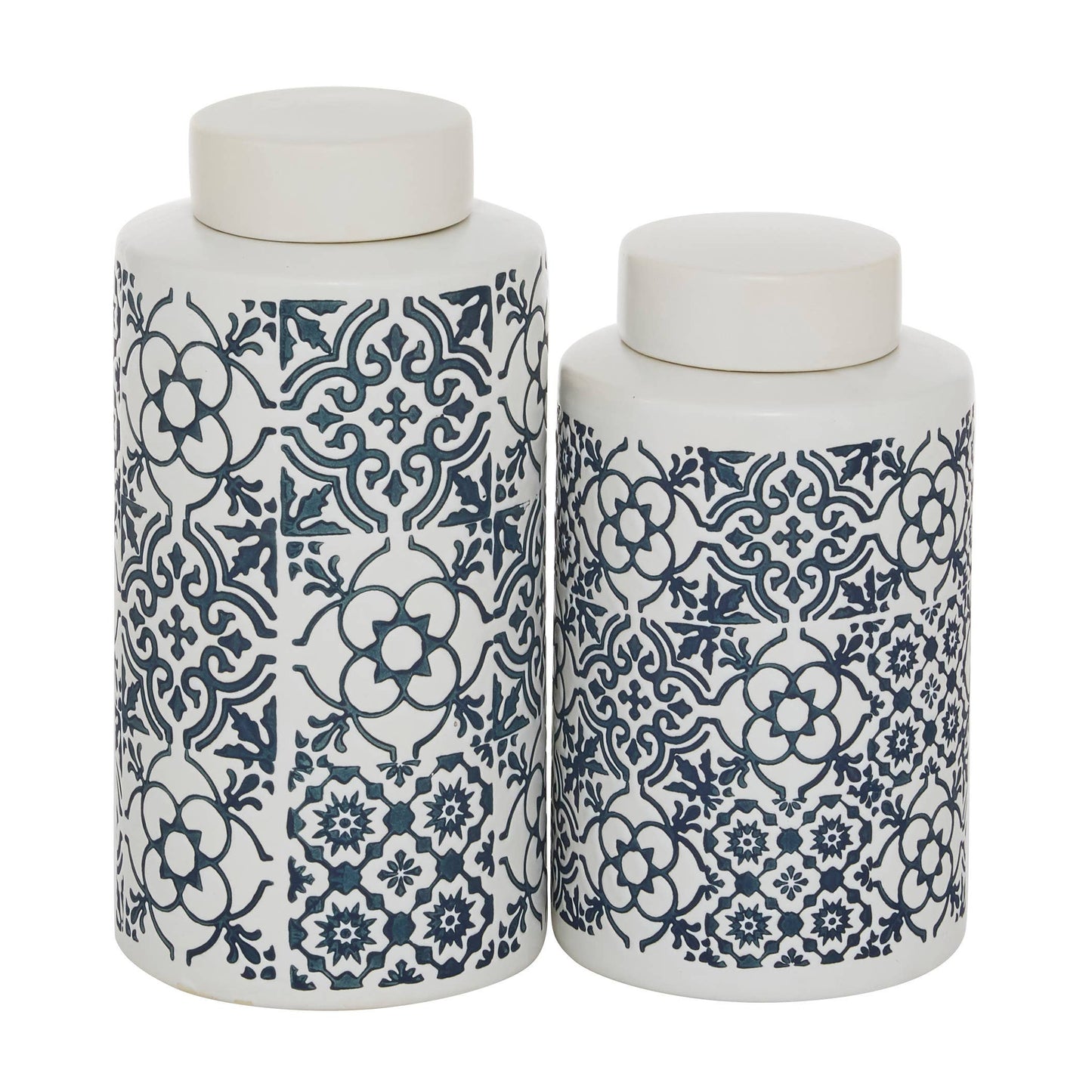 Ceramic Decorative Jars with Spanish Tile Patterns