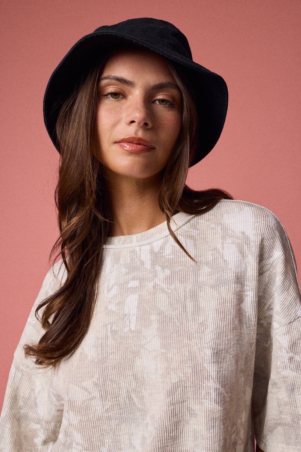 Camo Ribbed Loose Fit Ribbed Shirt